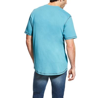 Ariat Work: Rebar Workman Camisetas Hombre - Azules (SEWCY3859)